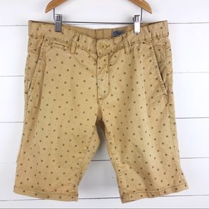 Teddy Smith Men’s 32 Chino Print Shorts Tan Black